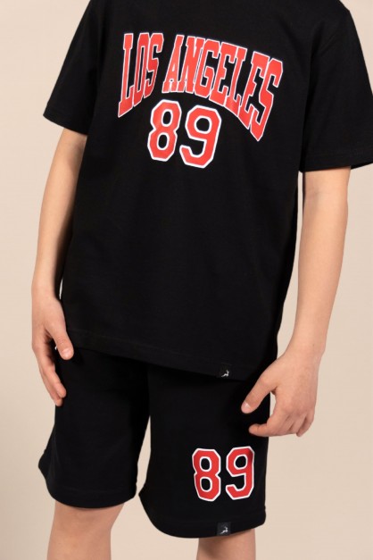 89 | Μαύρη/Κίτρινη Φούτερ Παιδική Βερμούδα