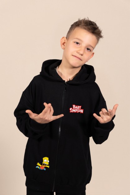 Bart Simpson | Μαύρη/Κίτρινη Oversized Παιδική Ζακέτα