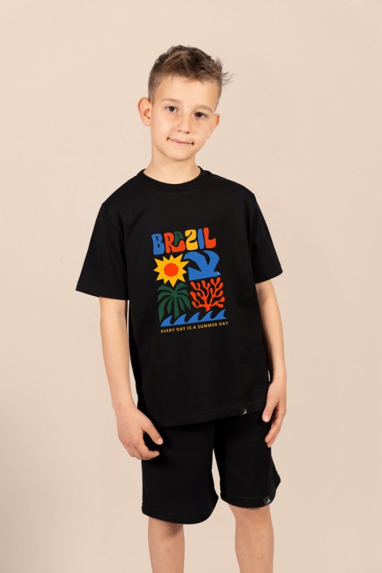 Brazil | Λευκό/Μαύρο/Μπεζ Παιδικό T-Shirt