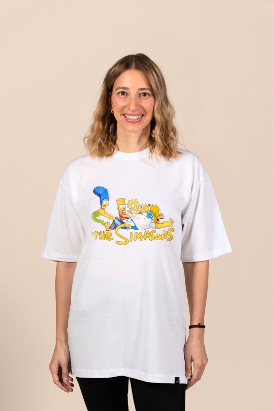 Crazy Family | Λευκό/Μαύρο Γυναικείο Oversized T-Shirt