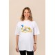 Crazy Family | Λευκό/Μαύρο Γυναικείο Oversized T-Shirt
