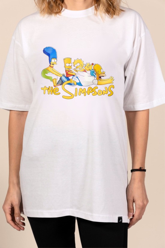 Crazy Family | Λευκό/Μαύρο Γυναικείο Oversized T-Shirt