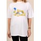 Crazy Family | Λευκό/Μαύρο Γυναικείο Oversized T-Shirt