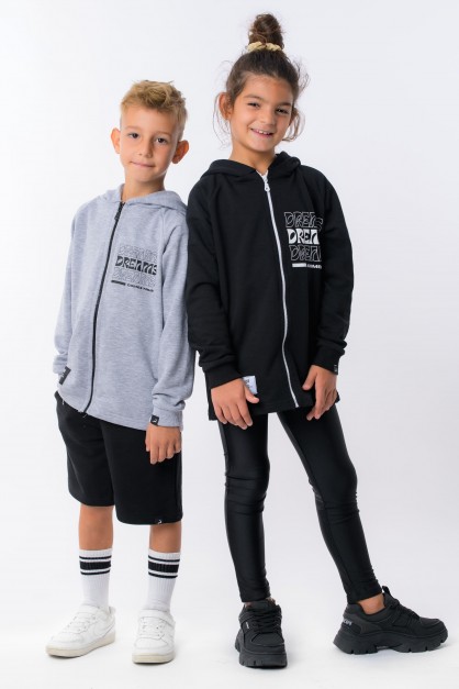 Dreams | Γκρι/Μαύρη Unisex Παιδική Ζακέτα Dreams | Γκρι/Μαύρη Unisex Παιδική Ζακέτα