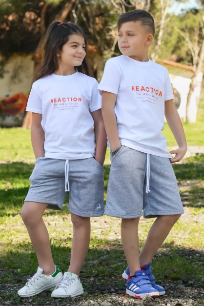 Λευκό Παιδικό T-Shirt "Reaction" Λευκό Παιδικό T-Shirt "Reaction"