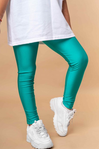 Σμαραγδί Γυαλιστερό Μακρύ Παιδικό Κολάν Σμαραγδί Γυαλιστερό Μακρύ Παιδικό Κολάν