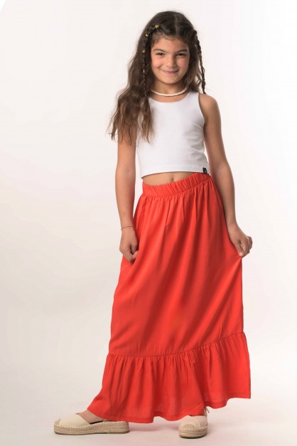 Κοραλί Boho Παιδική Φούστα Κοραλί Boho Παιδική Φούστα