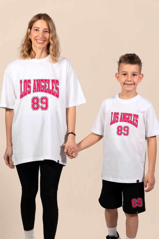Los Angeles | Λευκό/Μαύρο Γυναικείο Oversized T-Shirt