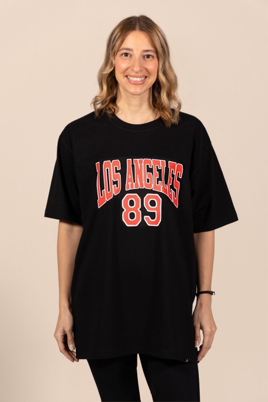 Los Angeles | Λευκό/Μαύρο Γυναικείο Oversized T-Shirt