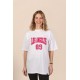 Los Angeles | Λευκό/Μαύρο Γυναικείο Oversized T-Shirt