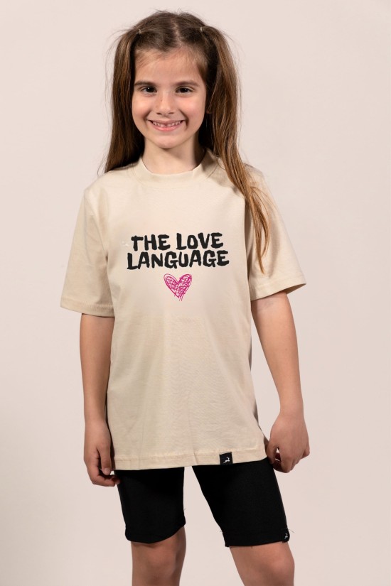 Love Language | Λευκό/Μαύρο/Μπεζ Παιδικό T-Shirt