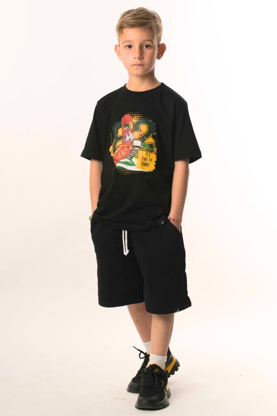 Μαύρο Παιδικό T-Shirt "Basketball"