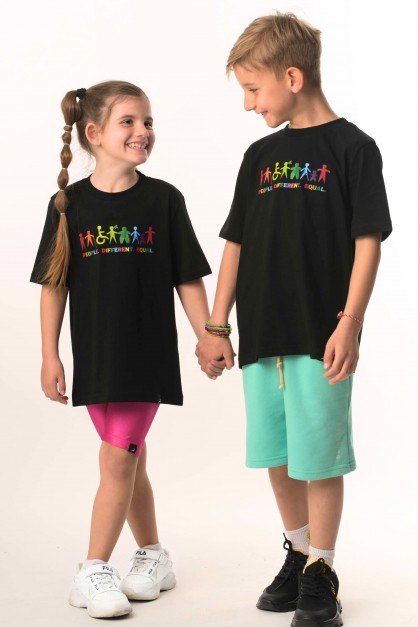 Different | Λευκό/Μαύρο/Μπεζ Παιδικό Unisex T-Shirt Different | Λευκό/Μαύρο/Μπεζ Παιδικό Unisex T-Shirt