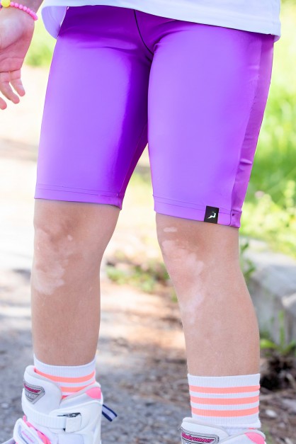 Μοβ Γυαλιστερό Ποδηλατικό Παιδικό Κολάν Μοβ Γυαλιστερό Ποδηλατικό Παιδικό Κολάν