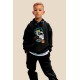 Μαύρο Oversized "Planets" Παιδικό Φούτερ Hoodie Σετ