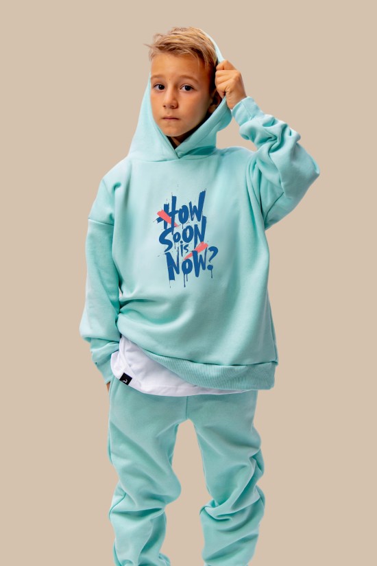 Μέντα Oversized "How Soon Is Now" Παιδικό Φούτερ Hoodie Σετ