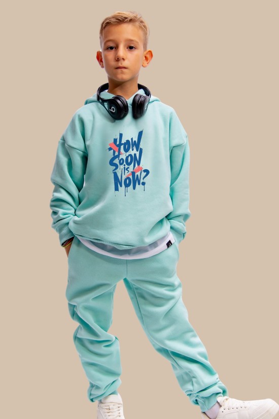 Μέντα Oversized "How Soon Is Now" Παιδικό Φούτερ Hoodie Σετ
