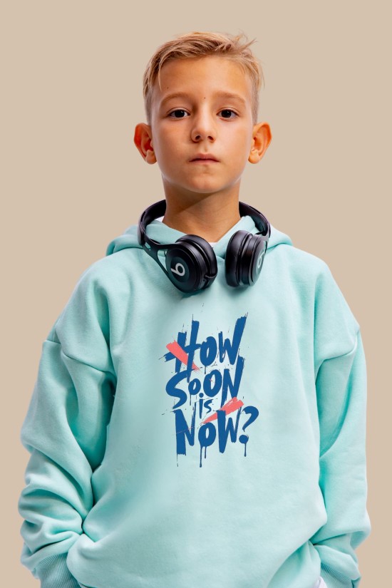 Μέντα Oversized "How Soon Is Now" Παιδικό Φούτερ Hoodie Σετ