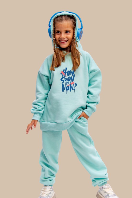 Μέντα Oversized "How Soon Is Now" Παιδικό Φούτερ Hoodie Σετ