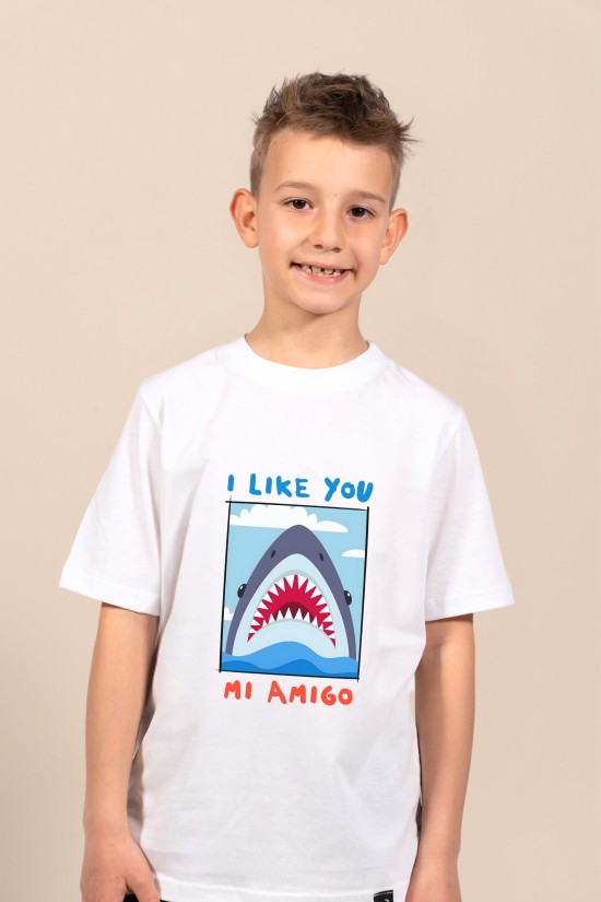 Mi Amigo | Λευκό/Μαύρο/Μπεζ Παιδικό T-Shirt
