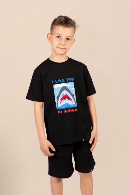 Mi Amigo | Λευκό/Μαύρο/Μπεζ Παιδικό T-Shirt Mi Amigo | Λευκό/Μαύρο/Μπεζ Παιδικό T-Shirt