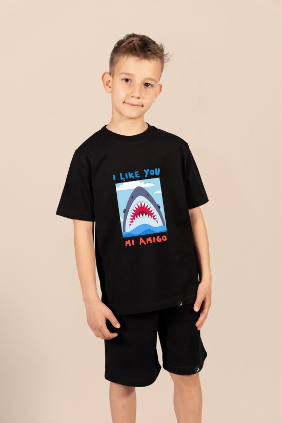 Mi Amigo | Λευκό/Μαύρο/Μπεζ Παιδικό T-Shirt