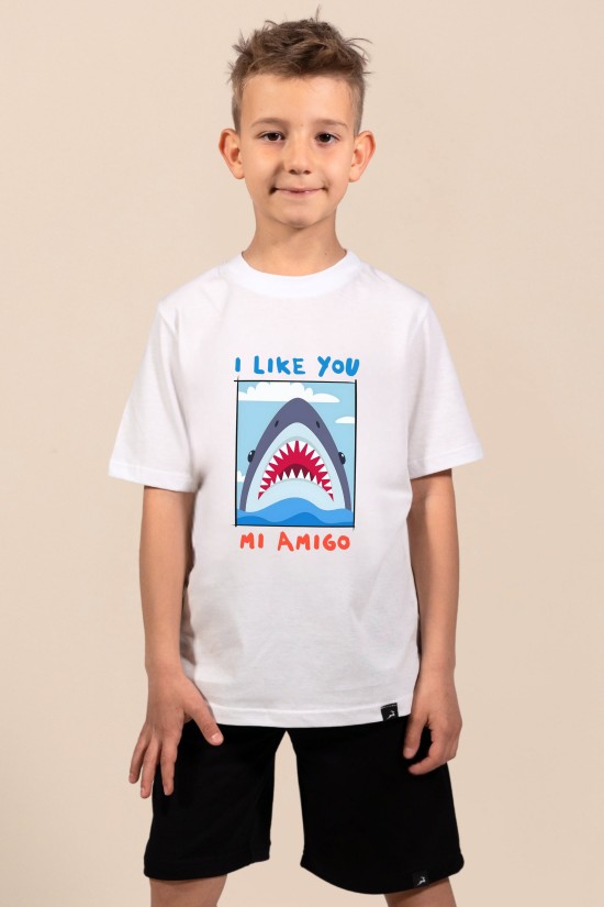 Mi Amigo | Λευκό/Μαύρο/Μπεζ Παιδικό T-Shirt