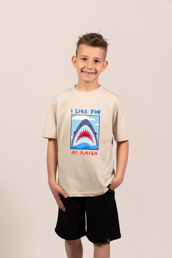Mi Amigo | Λευκό/Μαύρο/Μπεζ Παιδικό T-Shirt
