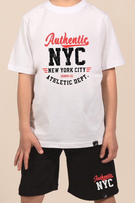 NYC | Λευκό/Μαύρο Παιδικό T-Shirt
