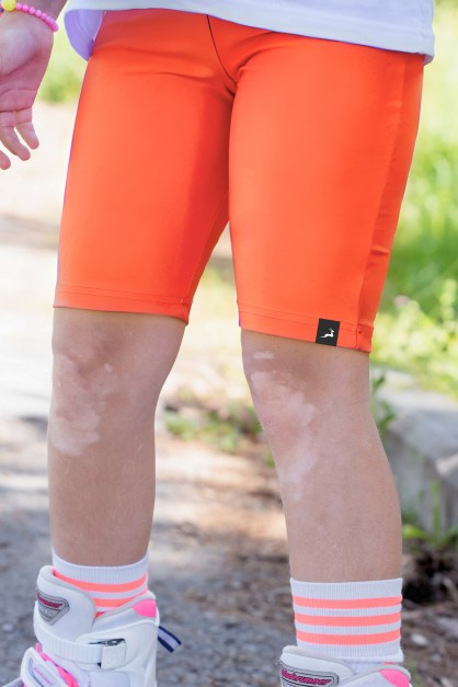 Πορτοκαλί Γυαλιστερό Ποδηλατικό Παιδικό Κολάν Πορτοκαλί Γυαλιστερό Ποδηλατικό Παιδικό Κολάν