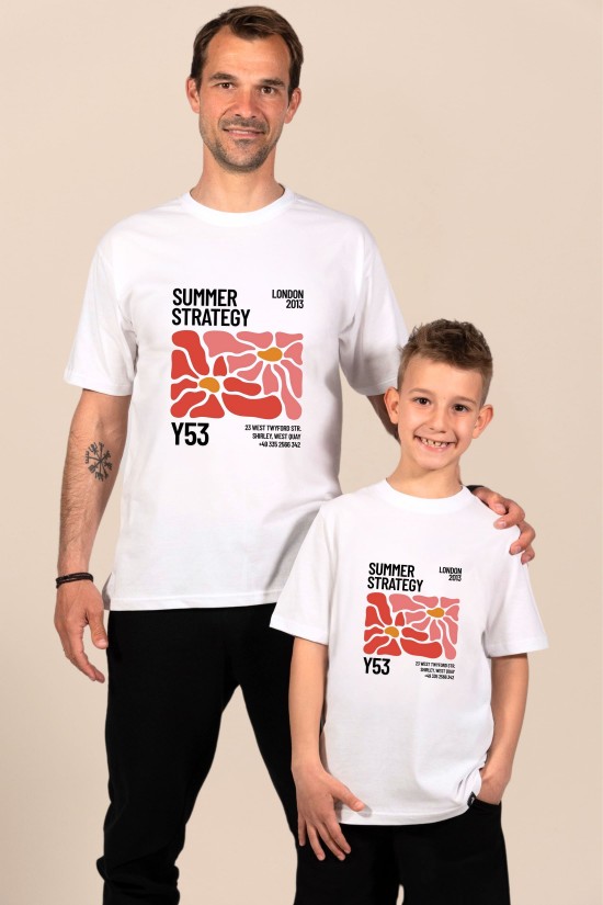 Summer Strategy | Λευκό/Μαύρο Ανδρικό T-Shirt
