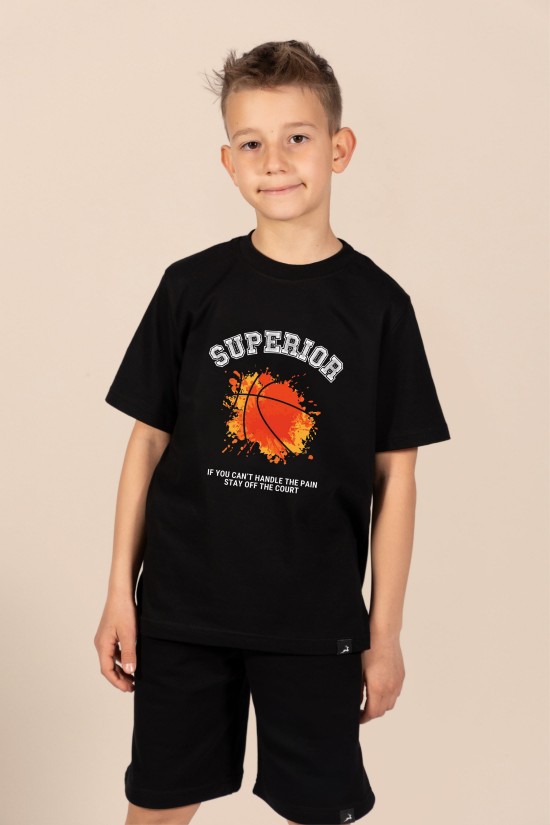 Superior Basketball | Λευκό/Μαύρο/Μπεζ Παιδικό T-Shirt