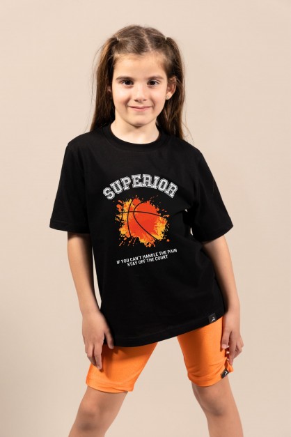 Superior Basketball | Λευκό/Μαύρο Παιδικό T-Shirt