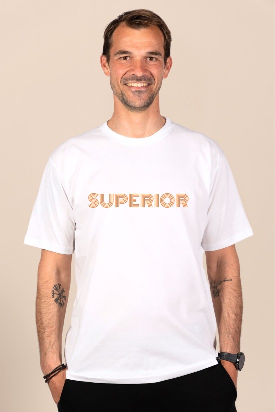 Superior | Λευκό/Μαύρο Ανδρικό T-Shirt