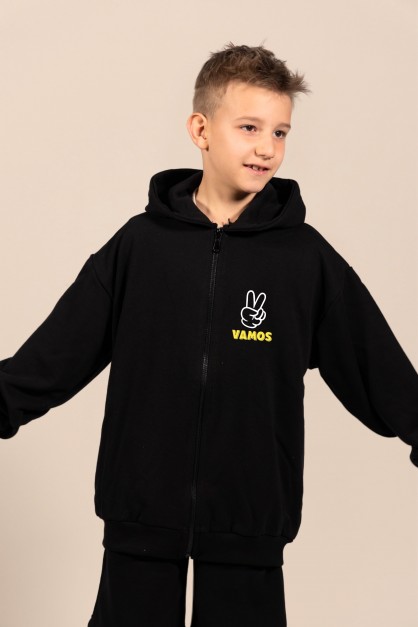 Vamos | Μαύρη/Κίτρινη/Βεραμάν Oversized Παιδική Ζακέτα