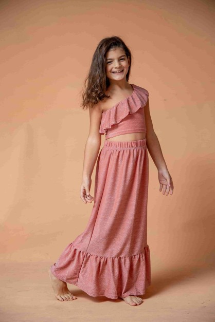 Βερικοκί Lurex Παιδικό Σετ (Limited Edition)