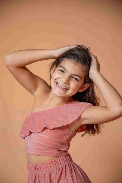 Βερικοκί Lurex Παιδικό Σετ (Limited Edition)