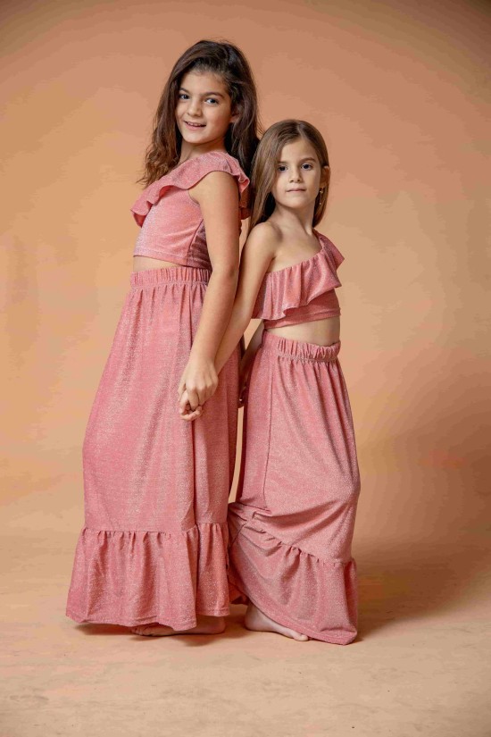 Βερικοκί Lurex Παιδικό Σετ (Limited Edition)