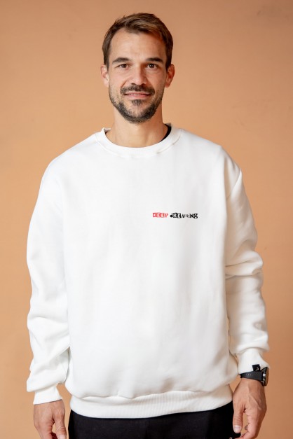 Λευκό Ανδρικό Φούτερ "Keep Dreaming"