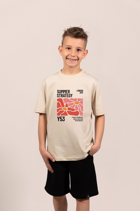 Summer Strategy | Λευκό/Μαύρο/Μπεζ Παιδικό T-Shirt