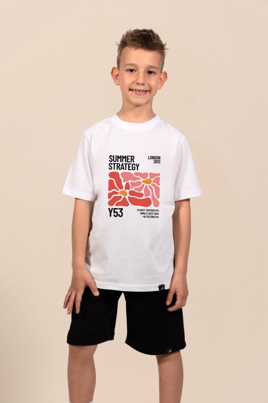 Summer Strategy | Λευκό/Μαύρο/Μπεζ Παιδικό T-Shirt