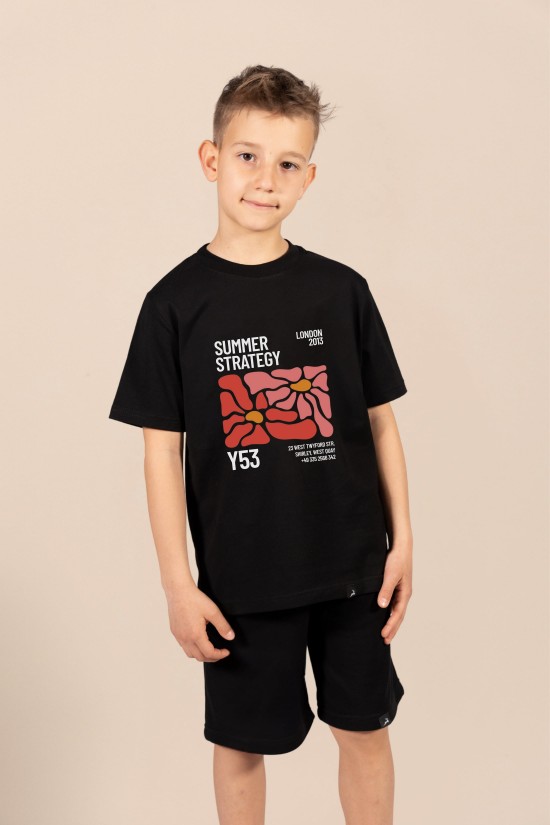 Summer Strategy | Λευκό/Μαύρο/Μπεζ Παιδικό T-Shirt