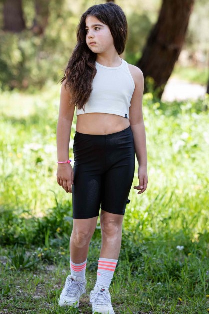 Μαύρο Γυαλιστερό Ποδηλατικό Παιδικό Κολάν Μαύρο Γυαλιστερό Ποδηλατικό Παιδικό Κολάν